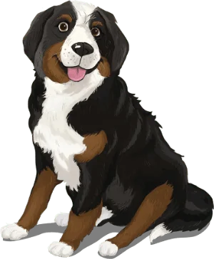 Illustration of Bernie sitting